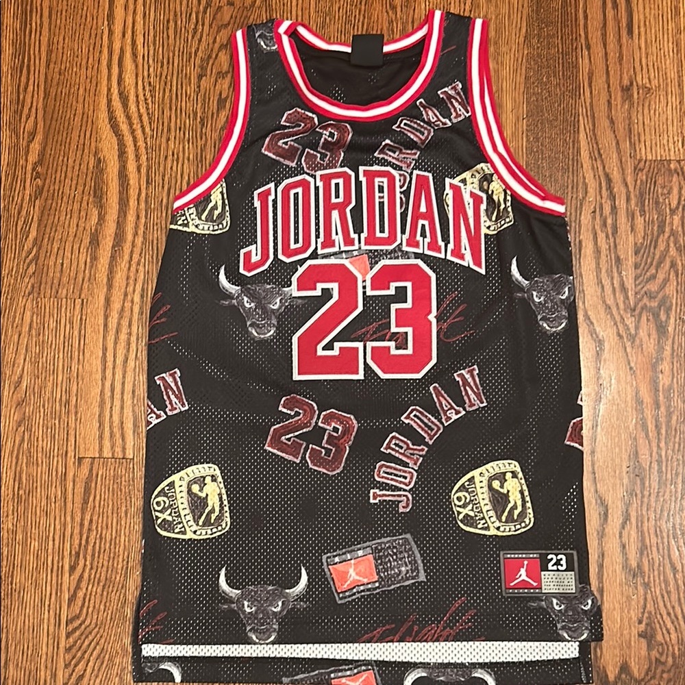 NWOT Jordan Black and Red Basketball Jersey